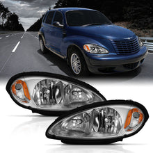 Load image into Gallery viewer, ANZO 2001-2005 Chrysler Pt Cruiser Crystal Headlight Chrome Amber (OE) 111472