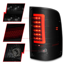 Load image into Gallery viewer, ANZO 2007-2013 GMC Sierra LED Tail Lights w/ Light Bar Black Housing Smoke Lens 311389