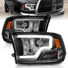 Load image into Gallery viewer, ANZO 2009-2018 Dodge Ram 1500 Crystal Headlights w/ Light Bar Black Housing 111515