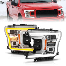 Load image into Gallery viewer, ANZO 18-20 Ford F-150 (w/o Fctry LED) Full LED Proj Headlights w/Light Bar Swtchbk Seq. Chrome w/Int 111571