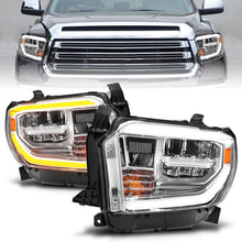Load image into Gallery viewer, ANZO 2014-2021 Toyota Tundra LED Crystal Headlights w/ Switchback Chrome Housing w/ DRL 111534