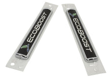 Load image into Gallery viewer, Ford Racing Black/Silver EcoBoost Emblem 3-1/2in x 9/16in - Set of 2 M-1447-EBBLK