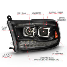 Load image into Gallery viewer, ANZO 2009-2018 Dodge Ram 1500 Projector H.L. Switchback Black Amber 111441