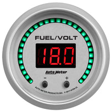 Load image into Gallery viewer, Autometer 52.4mm Silver Switchable 0-100 Fuel Level/8-18V Voltmeter Ultra-Lite Elite Digital Gauge 6709-UL