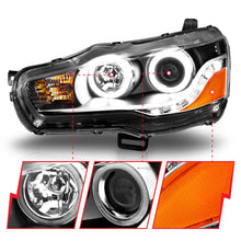 Load image into Gallery viewer, Anzo 2008-2015 Mitsubishi Lancer Projector Headlights w/ Halo Black (CCFL)