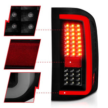 Load image into Gallery viewer, ANZO 2007-2013 Chevrolet Silverado1500/ 2500/ 3500 LED Tail Lights w/ Light Bar Black Housing Smoke 311381