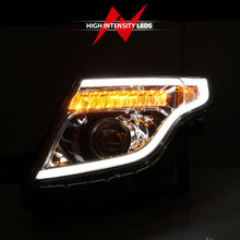 Load image into Gallery viewer, ANZO 11-15 Ford Explorer Projector Headlights w/ Light Bar Chrome Housing w/ Amber light 111576