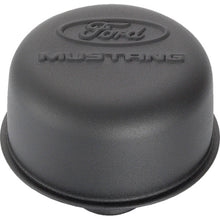 Load image into Gallery viewer, Ford Racing Black Crinkle Finish Breather Cap w/ Ford Mustang Logo 302-221