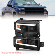 Load image into Gallery viewer, ANZO 19-22 Chevrolet Silverado 1500 LED Proj HL w/Lgt Bar SwBk Seq. Blk w/In. Light - Passenger Side 111566-R
