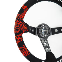 Load image into Gallery viewer, Track Ready Universal 350mm 3" Deep Dish 6-Bolt Steering Wheel Red Suede Alcantara