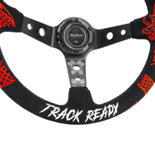 Load image into Gallery viewer, Track Ready Universal 350mm 3" Deep Dish 6-Bolt Steering Wheel Red Suede Alcantara