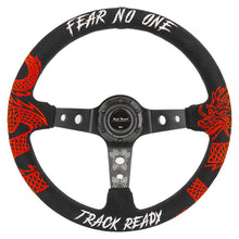 Load image into Gallery viewer, Track Ready Universal 350mm 3" Deep Dish 6-Bolt Steering Wheel Red Suede Alcantara