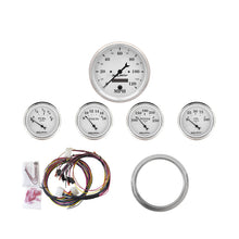 Load image into Gallery viewer, Autometer Old Tyme White 5 Piece Kit (MPH/FUEL/OILP/WTMP/BAT) 59-60 Chevy Car Direct-Fit Dash Kit 7034-OTW