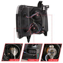 Load image into Gallery viewer, ANZO 07-13 Chevrolet Silverado 1500 Plank Style Projector Headlights Black w/ Amber 111410
