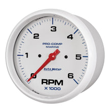 Load image into Gallery viewer, Autometer Marine White Ultra-Lite 5in In-Dash Tachometer 0-6K RPM 200750