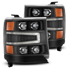 Load image into Gallery viewer, AlphaRex 16-18 Chevy 1500HD NOVA-Series LED Proj Headlights BK w/Actv Lgt/SeqSig &amp; DRL (Req 810023) 880237 *Discontinued