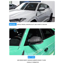 Load image into Gallery viewer, Dry Carbon Fiber Mirror Cover Caps for Lamborghini Urus Description