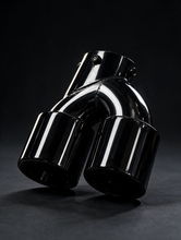 Load image into Gallery viewer, BMW 2/3/4 Series G42 G20/G21 G23 Black Stainless Steel Dual Muffler Tip (2019+)