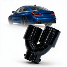 Load image into Gallery viewer, BMW 2/3/4 Series G42 G20/G21 G23 Black Stainless Steel Dual Muffler Tip (2019+)