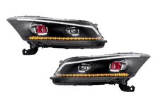 Load image into Gallery viewer, Honda Accord 8th Gen Inspired Black Demon Eyes and Ordinary Projector Headlights (2008-2012)