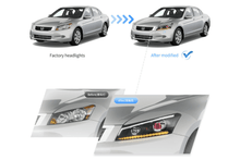 Load image into Gallery viewer, Honda Accord 8th Gen Inspired Black Demon Eyes and Ordinary Projector Headlights (2008-2012)