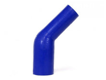 Load image into Gallery viewer, HPS 1" - 1-3/8" ID, Silicone 45 Degree Elbow Reducer Coupler Hose, High Temp 4-ply Reinforced, Blue, 25mm - 35mm ID