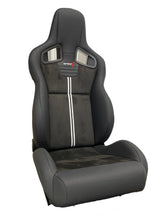 Load image into Gallery viewer, SPDZ1 GT1 Racing Seats Black Leather/Black Suede/Double Stripe