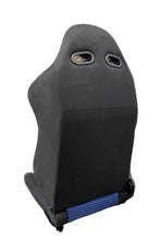 Load image into Gallery viewer, SPDZ1 Pole Position 7 Racing Seats Black Cloth/Blue Kevlar Mesh Center Reclinable - Blue Stitch