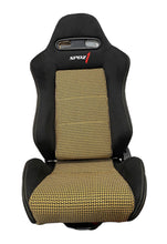 Load image into Gallery viewer, SPDZ1 Pole Position 7 Racing Seats Black Cloth/Yellow Kevlar Mesh Center Reclinable - Yellow Stitch