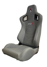 Load image into Gallery viewer, SPDZ1 Katana Racing Seats Gray Leather with White Cross Stitch Reclinable