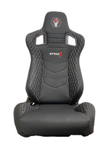 Load image into Gallery viewer, SPDZ1 Katana Racing Seats Black Leather with White Cross Stitch Reclinable