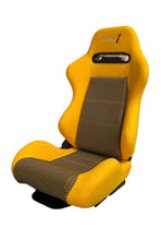 Load image into Gallery viewer, SPDZ1 Canary SR3 Racing Seats Yellow Cloth/Kevlar Mesh Reclinable