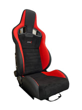 Load image into Gallery viewer, SPDZ1 T1R Racing Seats Black &amp; Red Leather/Black Suede