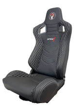 Load image into Gallery viewer, SPDZ1 Katana Racing Seats Black Leather with White Cross Stitch Reclinable