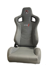Load image into Gallery viewer, SPDZ1 Katana Racing Seats Gray Leather with White Cross Stitch Reclinable