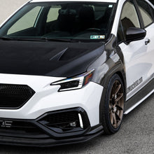 Load image into Gallery viewer, JDMuscle [22-25 WRX w/ FMIC] Carbon Fiber Scoopless Hood V1