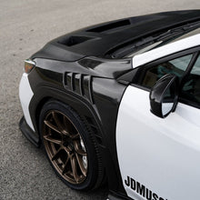 Load image into Gallery viewer, JDMuscle [22-25 WRX w/ FMIC] Carbon Fiber Scoopless Hood V1