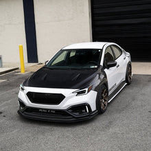 Load image into Gallery viewer, JDMuscle [22-25 WRX w/ FMIC] Carbon Fiber Scoopless Hood V1