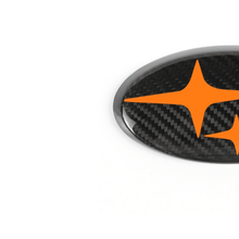 Load image into Gallery viewer, Racing Art Pre-preg Carbon Fiber Subaru Emblem Covers Front &amp; Back, Red/White/Blue [22-26 WRX, 15-21 WRX/STI, 18-23 Crosstrek, 17-23 Impreza]