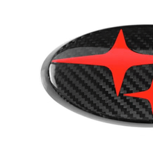 Load image into Gallery viewer, Racing Art Pre-preg Carbon Fiber Subaru Emblem Covers Front &amp; Back, Red/White/Blue [22-26 WRX, 15-21 WRX/STI, 18-23 Crosstrek, 17-23 Impreza]