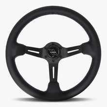 Load image into Gallery viewer, The Le Mans | Black Leather | Black Spoke | Bavarian Stitch