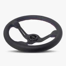 Load image into Gallery viewer, The Le Mans | Black Leather | Black Spoke | Bavarian Stitch