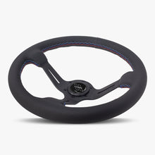 Load image into Gallery viewer, The Le Mans | Black Perforated Leather | Black Spoke | RED Stitch