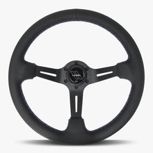 Load image into Gallery viewer, The Le Mans | Black Perforated Leather | Black Spoke | RED Stitch