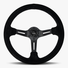 Load image into Gallery viewer, The Le Mans | Black Alcantara Suede | Black Spoke | Black Stitch