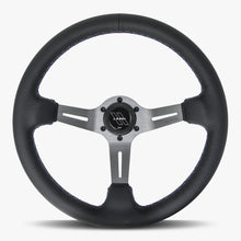Load image into Gallery viewer, The Le Mans | Black Leather | Graphite Spoke | Bavarian Stitch