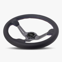 Load image into Gallery viewer, The Le Mans | Black Leather | Graphite Spoke | Bavarian Stitch
