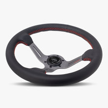 Load image into Gallery viewer, The Le Mans | Black Leather | Graphite Spoke | Red Stitch