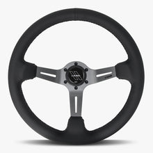 Load image into Gallery viewer, The Le Mans | Black Perforated Leather | Graphite Spoke | Black Stitch