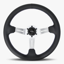 Load image into Gallery viewer, The Le Mans | Black Leather | Silver Spoke | Bavarian Stitch